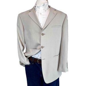 Joseph & Feiss Light Grey 42S‎ Three-Button 100% Silk Light Grey Suit Jacket